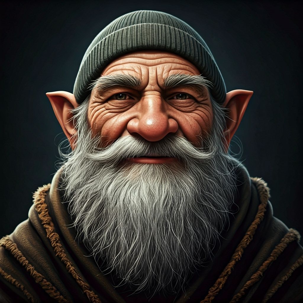 Grizzled Gnome Ascetic with Knit Beanie