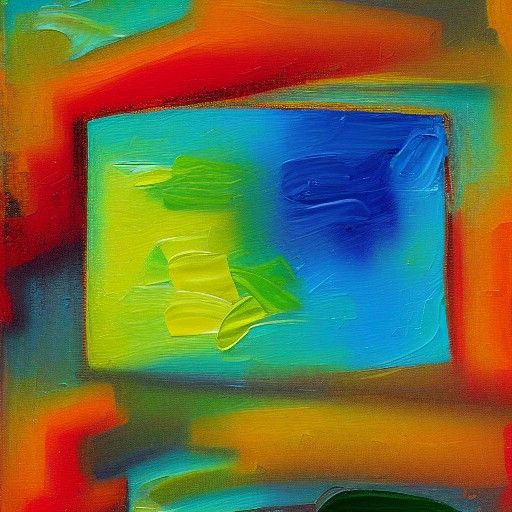 Colorful Expressionist Painting with Thick Texture
