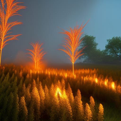 Burning Thornbush with Ethereal Flames