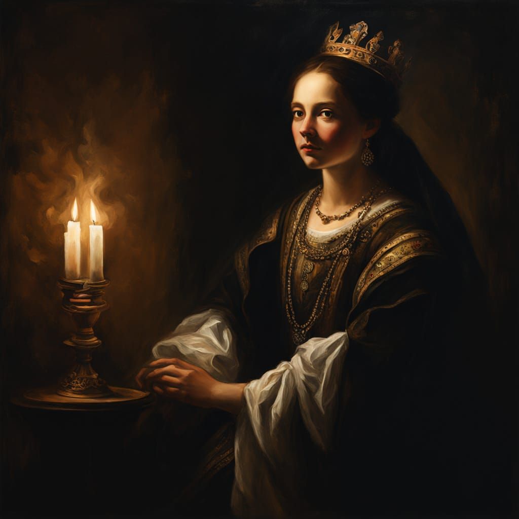 Regal Old Testament Princess in Warm, Golden Light