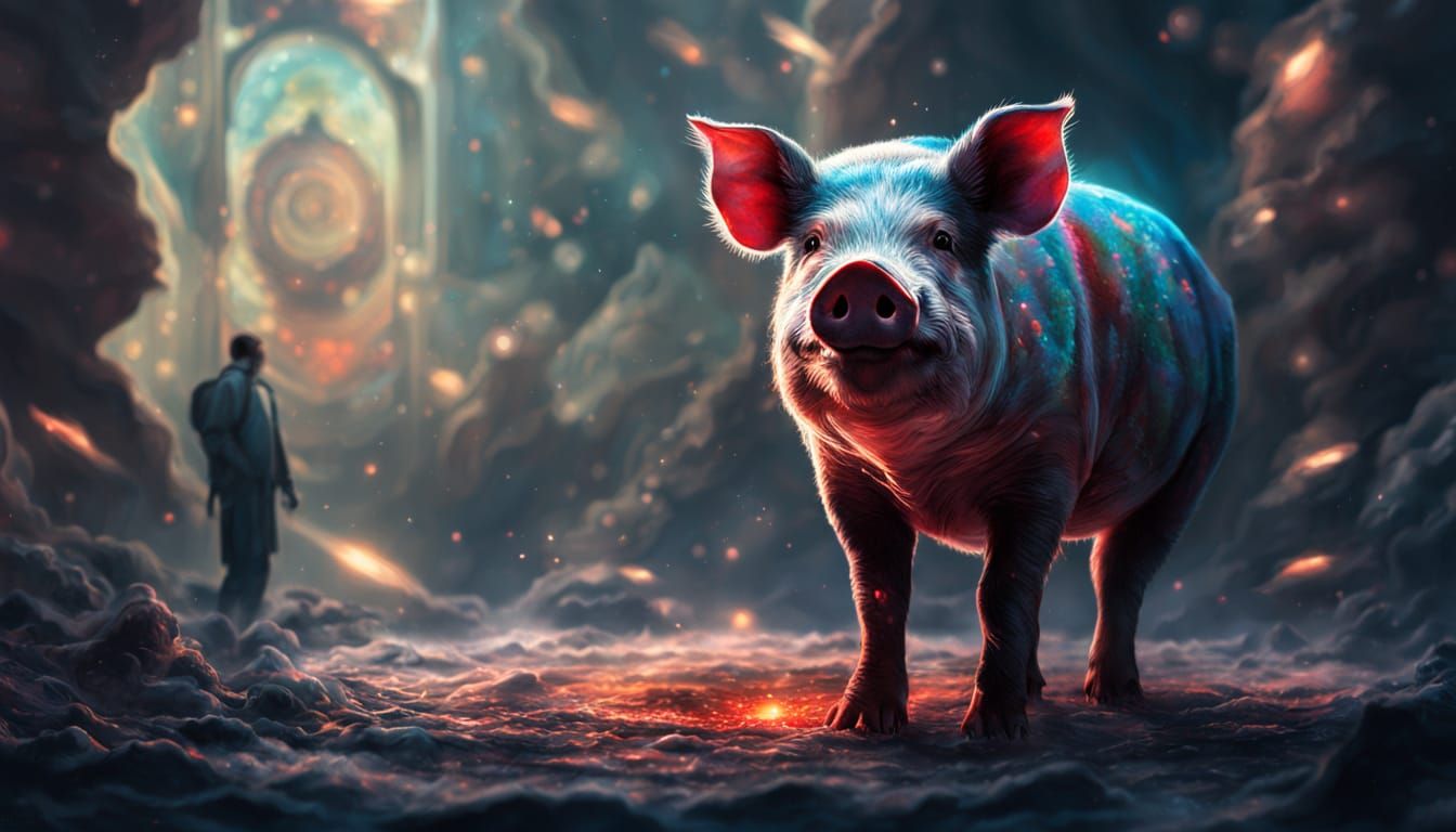 Surreal Pig Confronts Indifferent Partygoers in Sinister Sce...