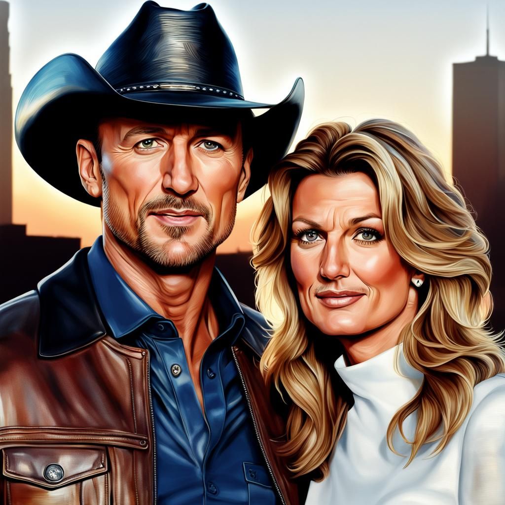Portrait of Tim McGraw and Faith Hill, 4K dynamic detailed p...