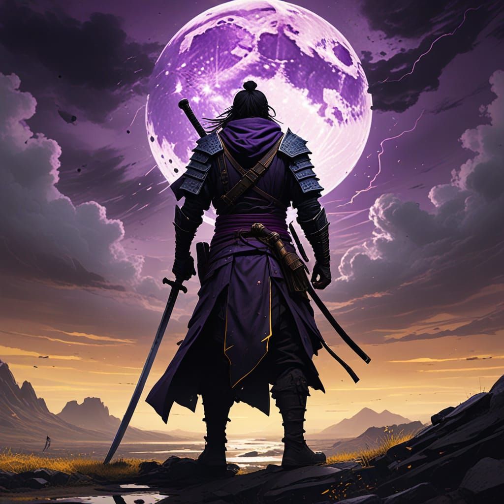 Samurai Jack of Spades on a Desolate Battlefield