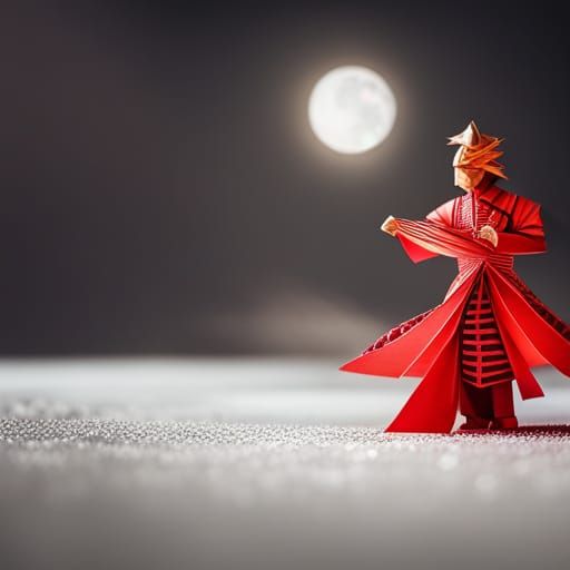 Origami Warrior Versus Dragon Papercraft