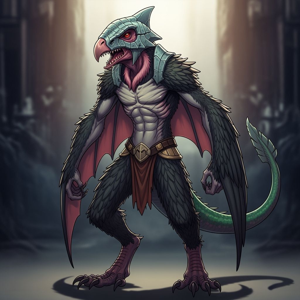 Primavelian Warrior with Reptilian-Avian Features