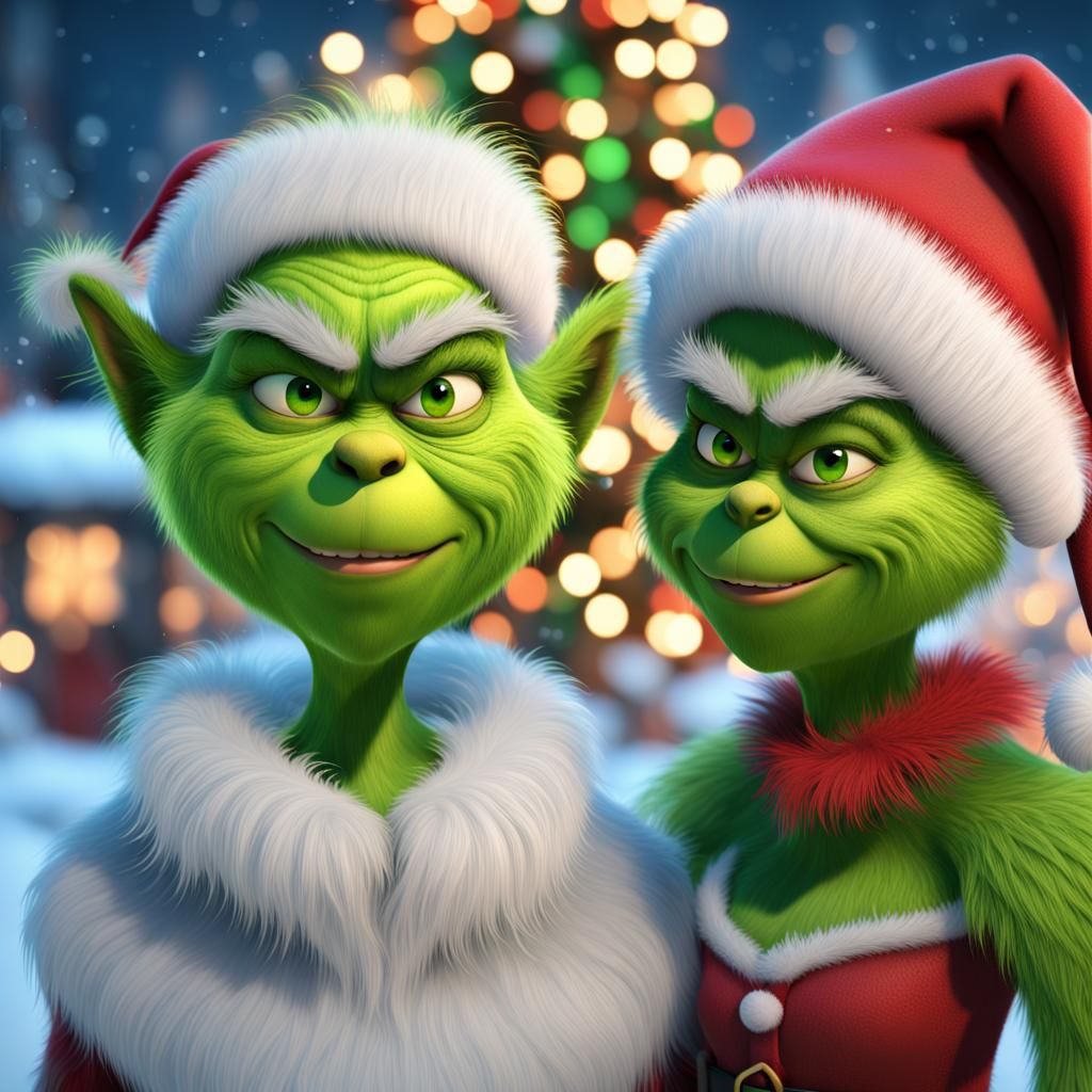 Grinch Sisters' Christmas Celebration in Winter Snow