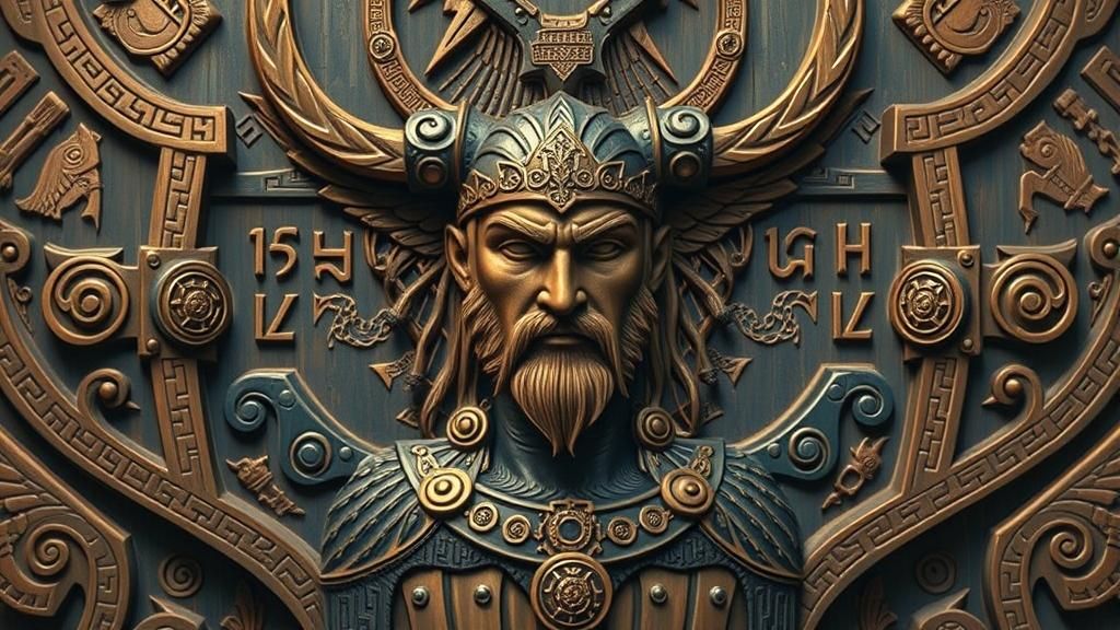 Ornate Viking Totem Inspired by Renaissance Art