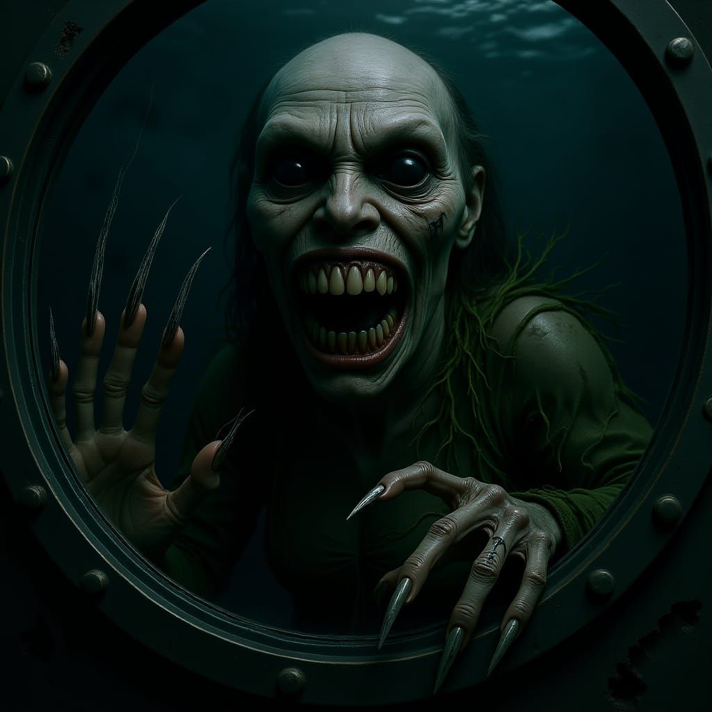 Nightmarish Mermaid Siren Attacks Underwater in Dark Biomech...