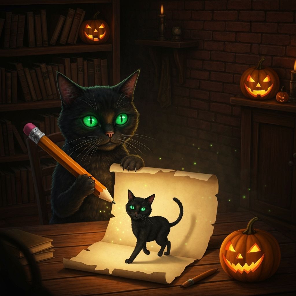 Mischievous Cat Artist Creates Magical Self-Portrait