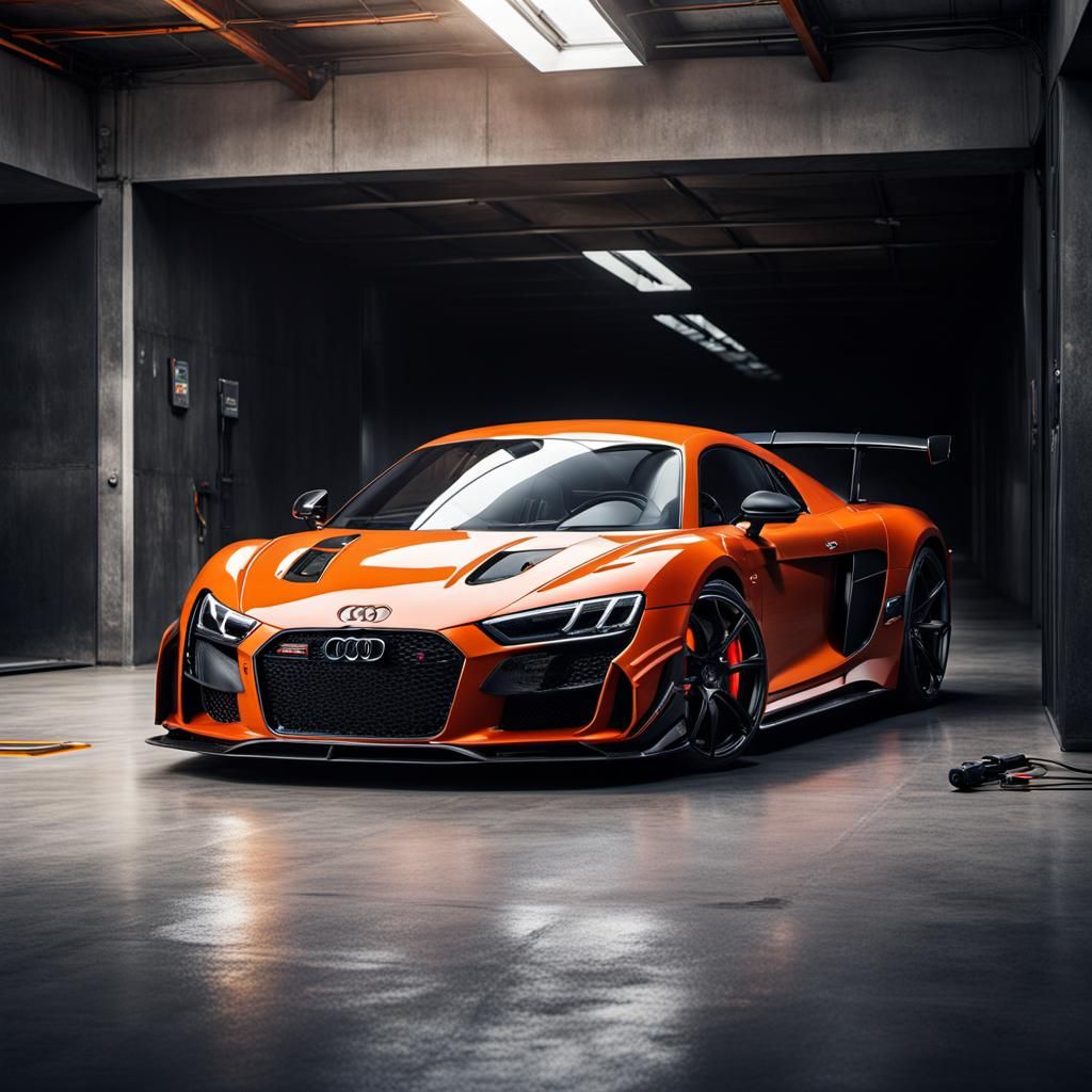 Spectacular Flaming Audi RS Koenigsegg Mix in Hall