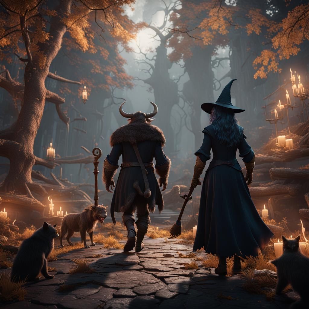 The Witch and the Beast: 3D Cinematic Render