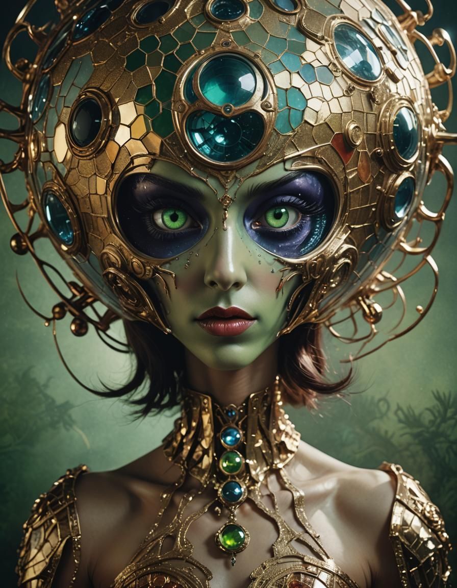 Lovecraftian Disco Ball in Autochrome Photography Style