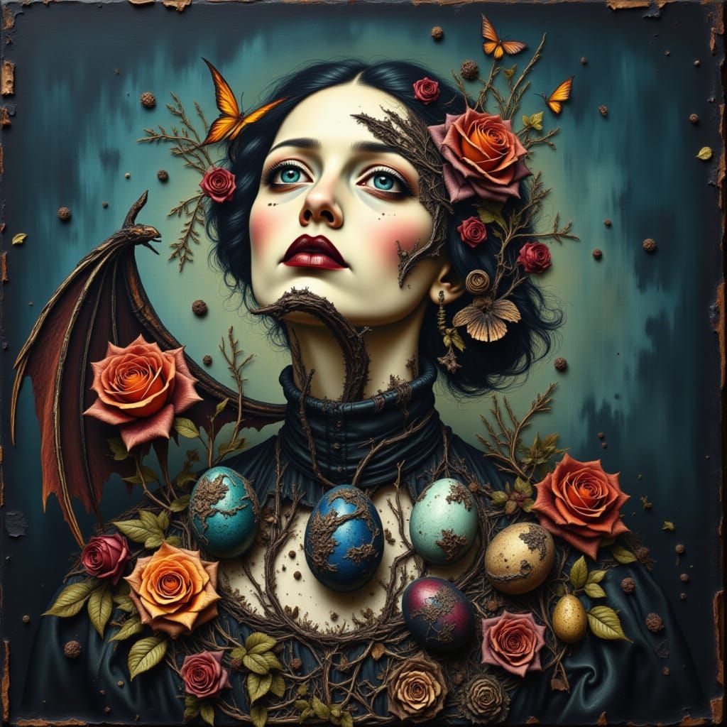 Baroque Dragon Eggs in a Fantasy Landscape