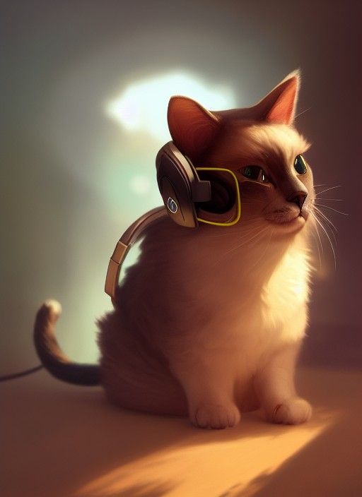 Photorealistic Gamer Cat Concept Art