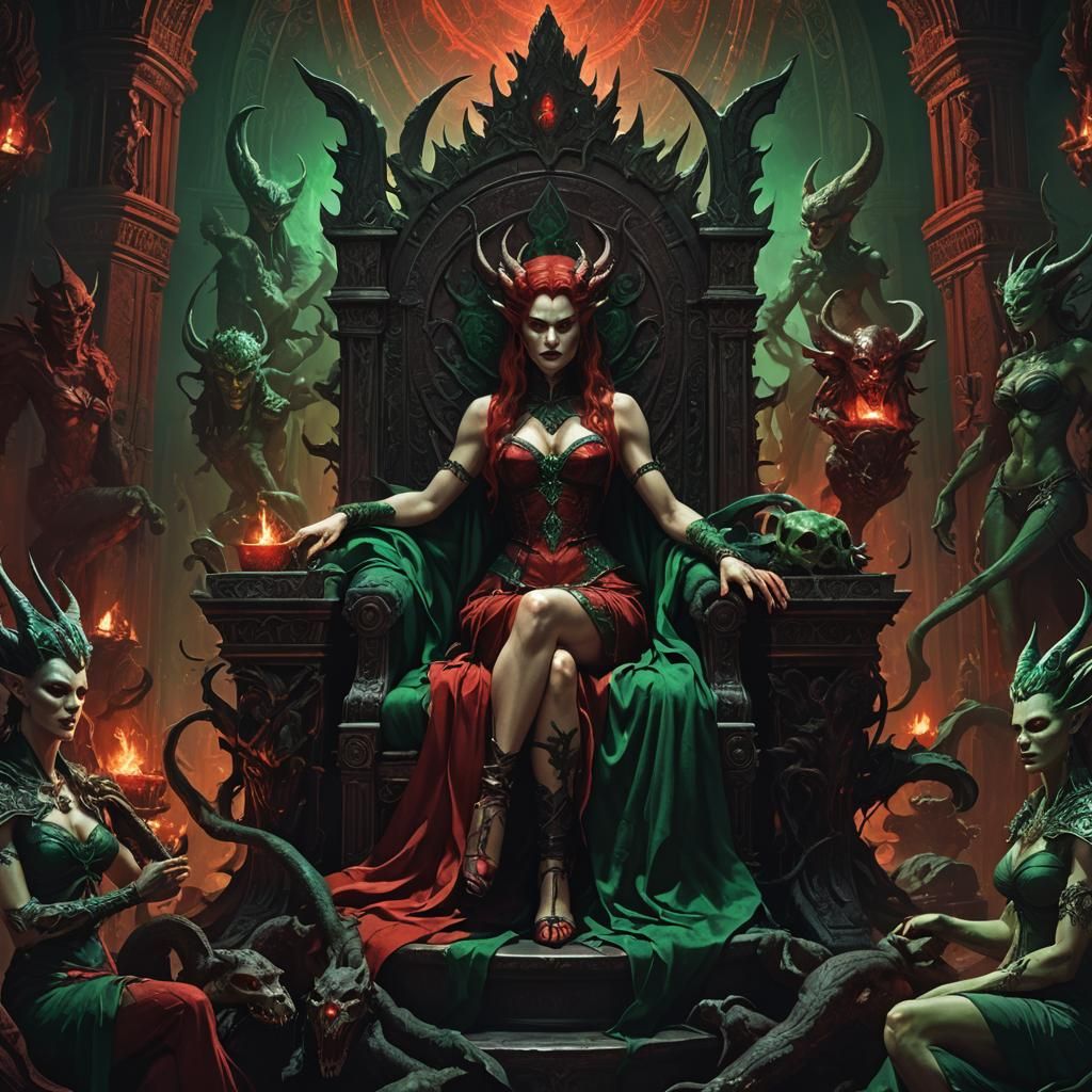 Lilith Enthroned: A Dark Fantasy Concept Art
