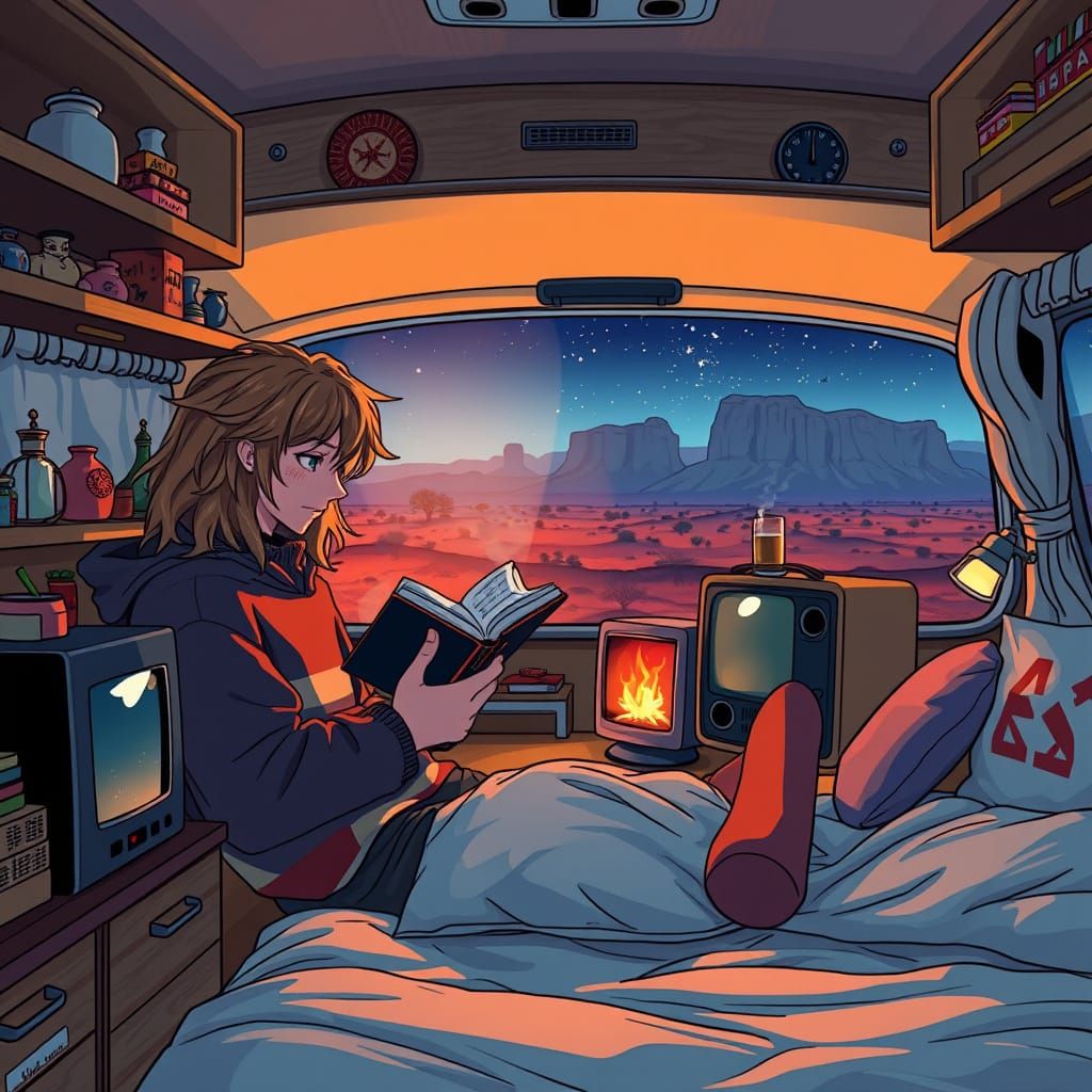 Cozy Motor Home in Anime Style Outback