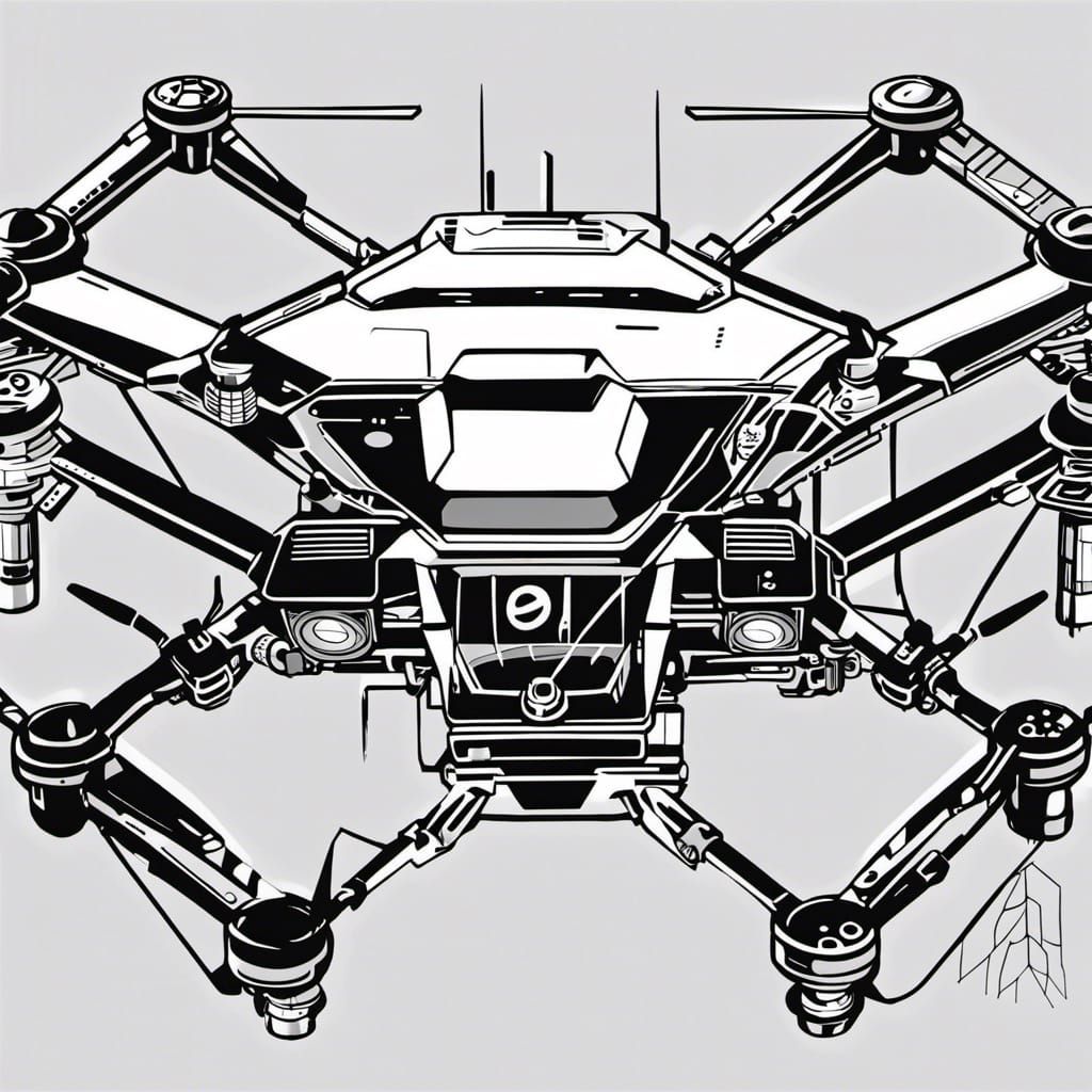 Futuristic Spider-Drone in Comic Book Art Style
