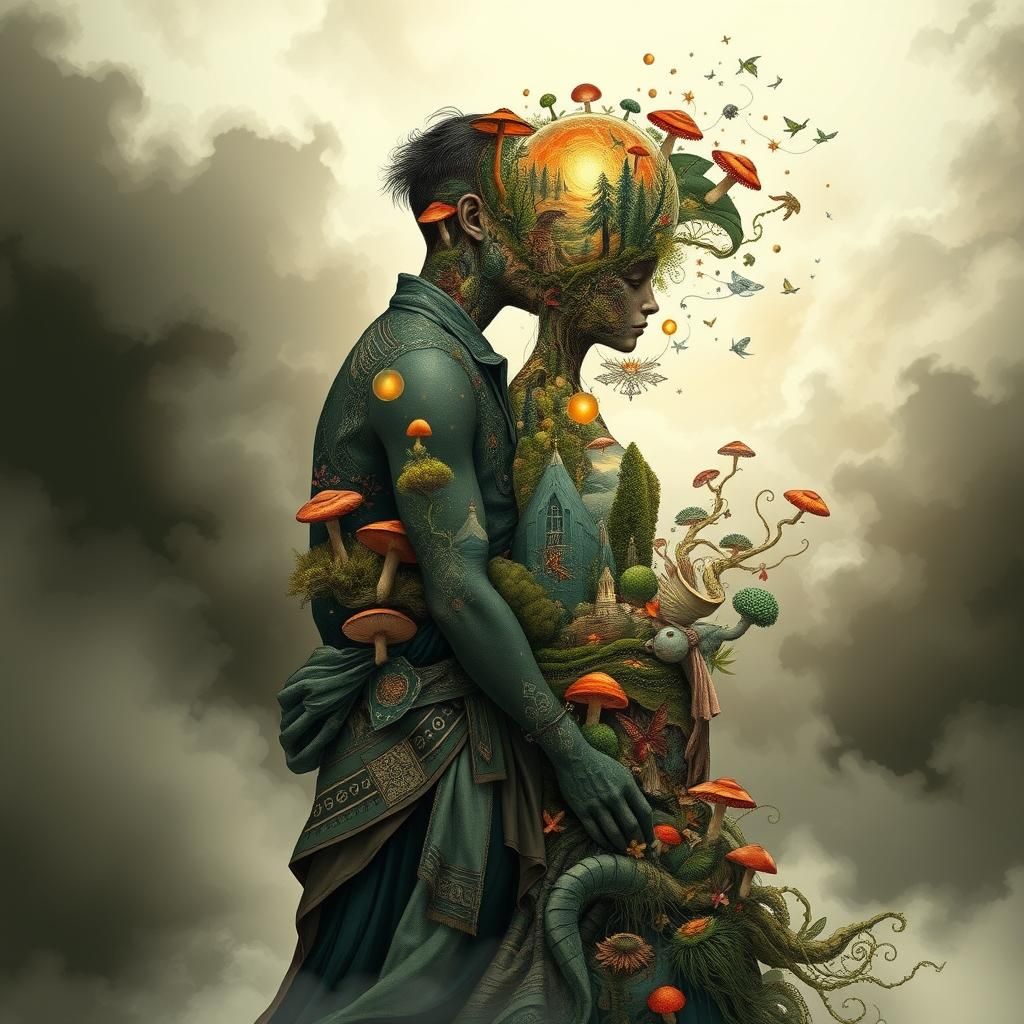 Ethereal Figures in Dreamlike Mindscape Concept Art