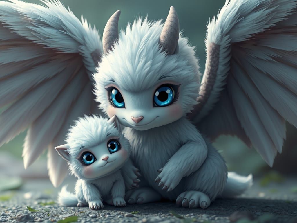 Motherly Love in Hyperrealistic Anime Style