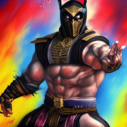 Mortal Kombat Characters in Graffiti Splash Art
