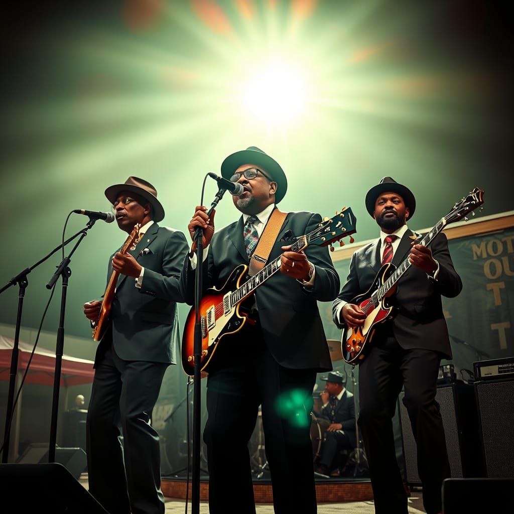 Motown Soul Band Performance in Bright Sunlight