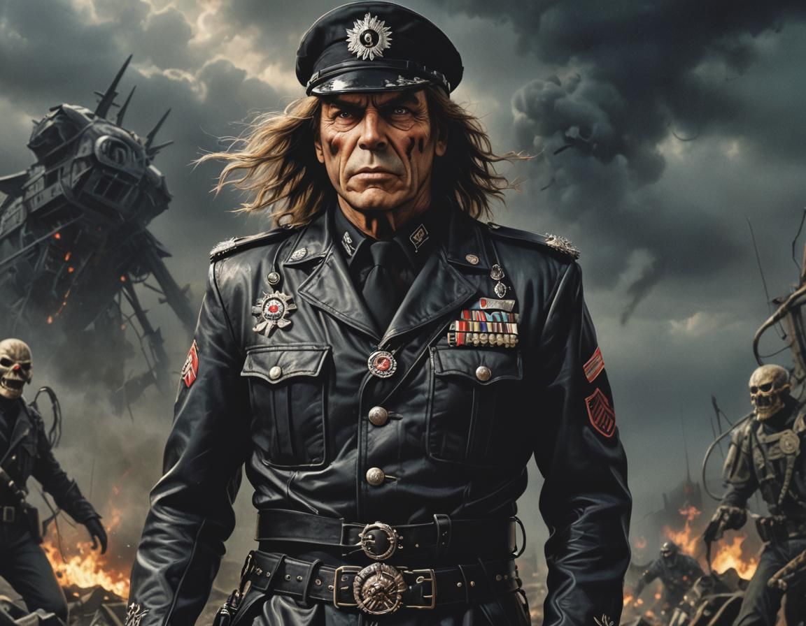 Epic Military Portrait in Leather Uniform