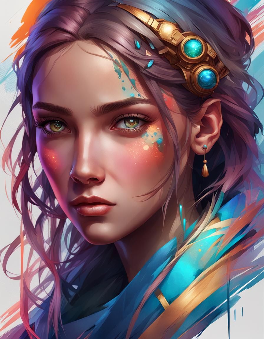 Vibrant Digital Portrait Art with Expressive Faces