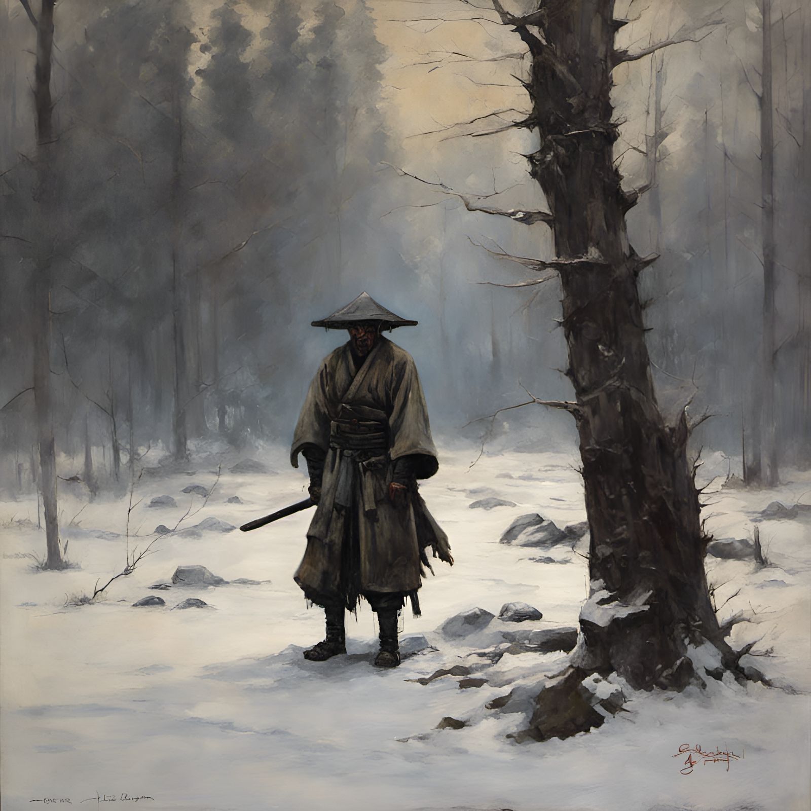 A Samurai returns home from war.