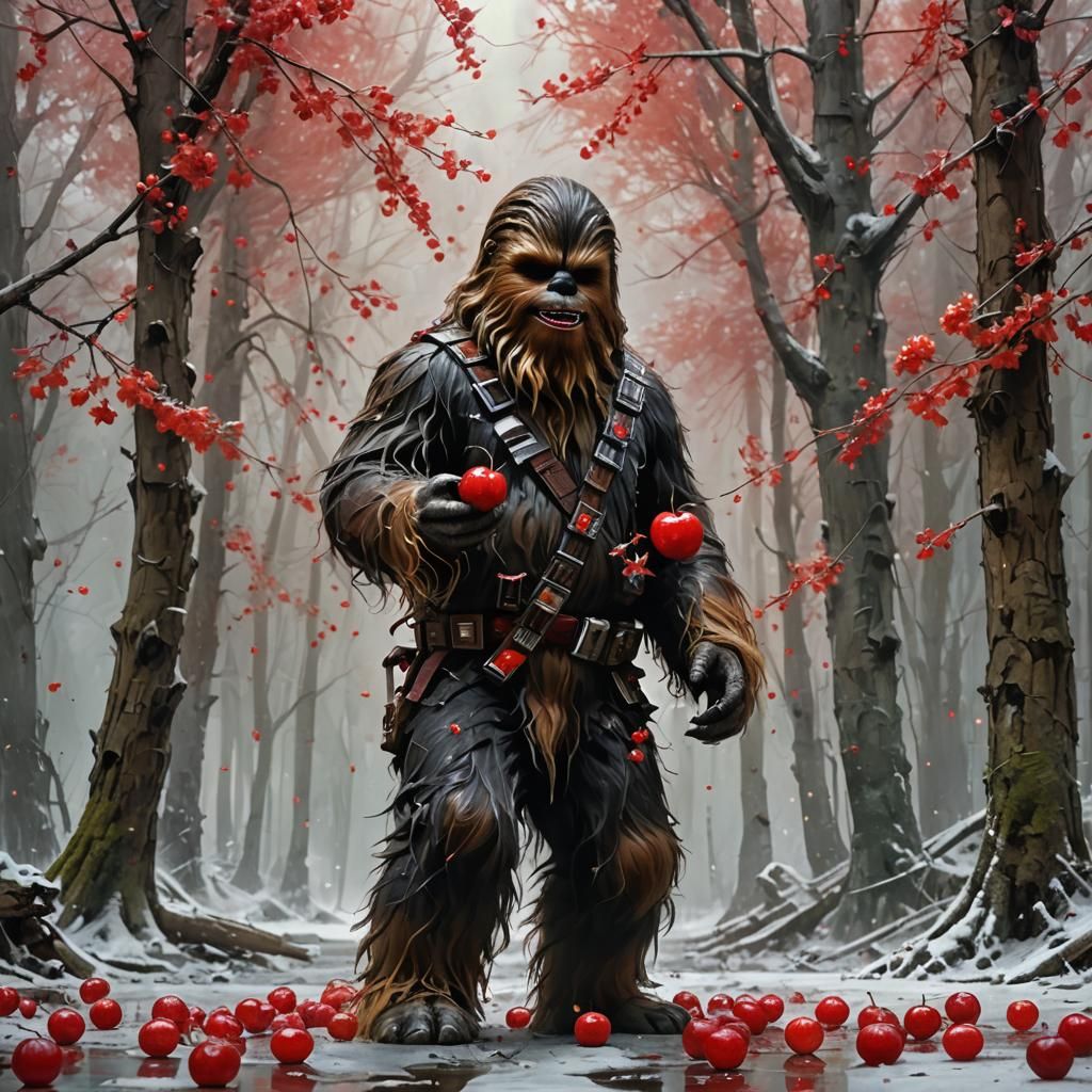 Wookiee Savoring Cherry, Detailed Matte Painting