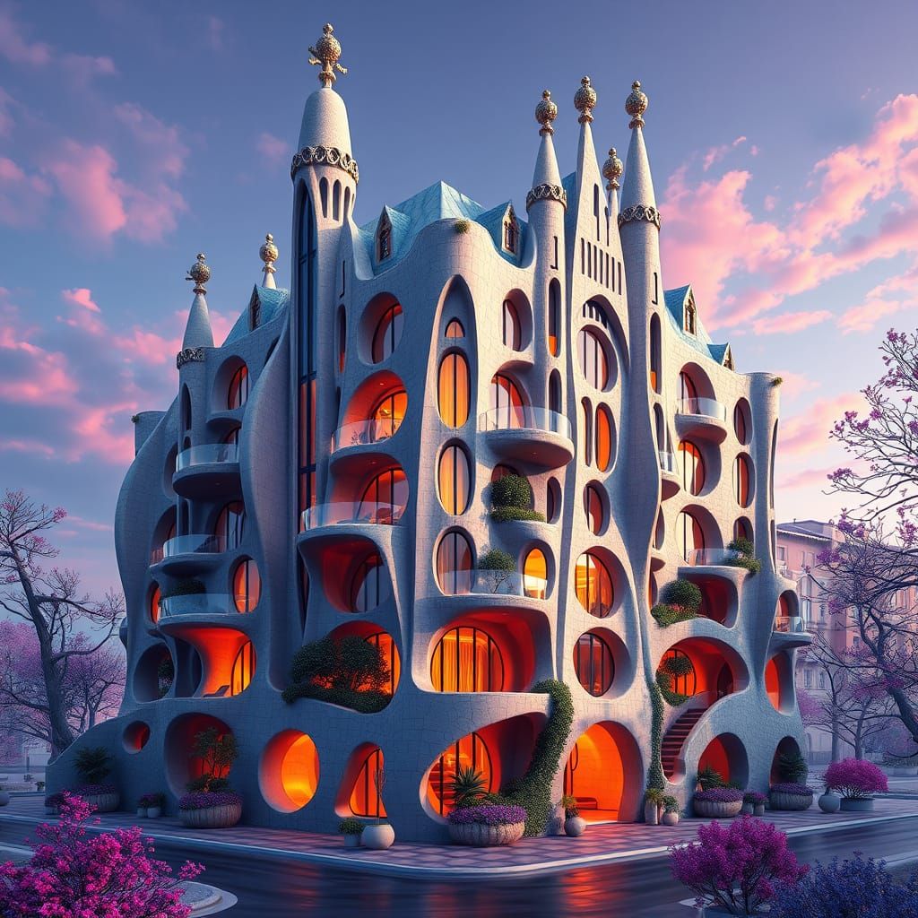 Futuristic Residential Building in Vibrant Colors