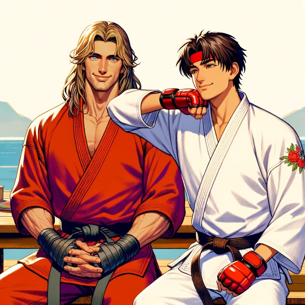 Romantic Night for Two Fighters by the Ocean