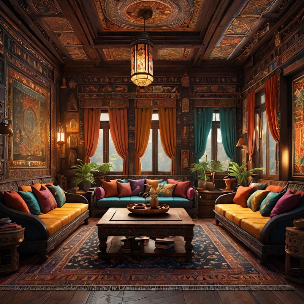 Indian and Japandi Interior Design in Pastel Colors