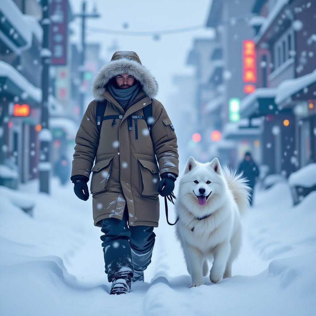 explorer and his dog