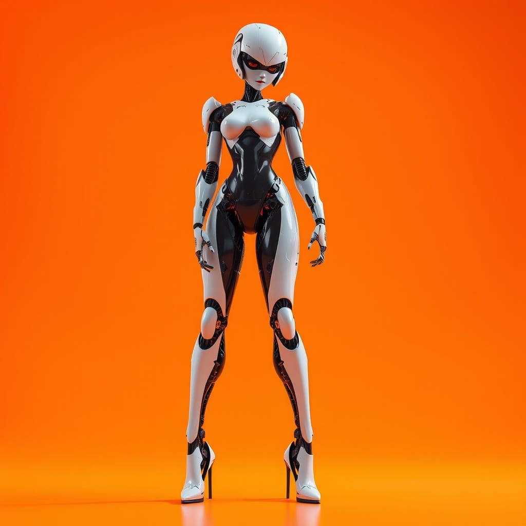 Cybernetic Siren in Electric Orange