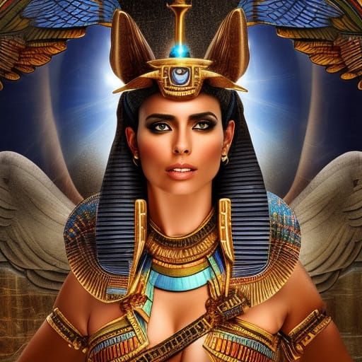 Egyptian Goddess Mut in Digital Matte Painting
