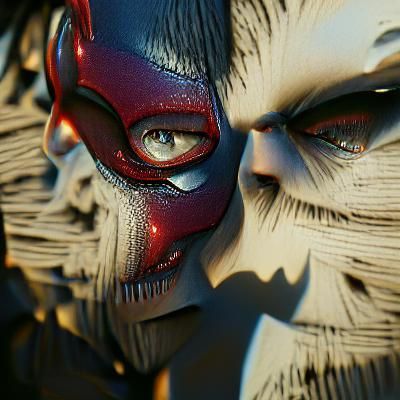 Sinister Superhero Face in Detailed 3D Rendering