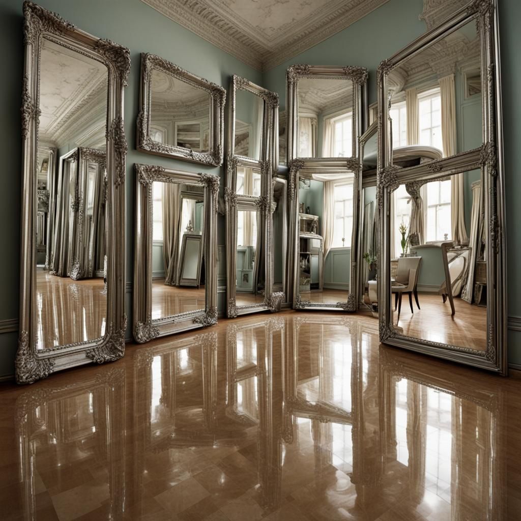 Surreal House of Mirrors: AI Concept