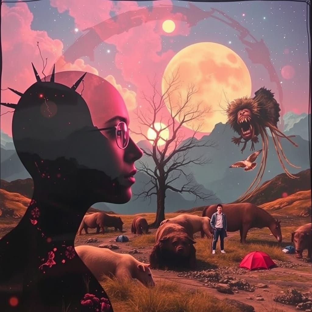 Surreal Double Exposure: Land of Dreams