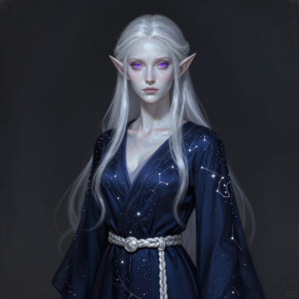 Elaria Moonshadow: Serene High Elf Portrait