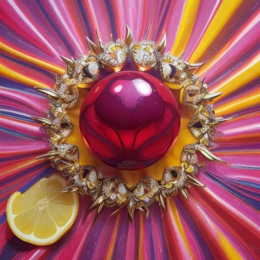 Hyperrealistic Candy Art: Cherry-Lemon Fusion in Mid-Air