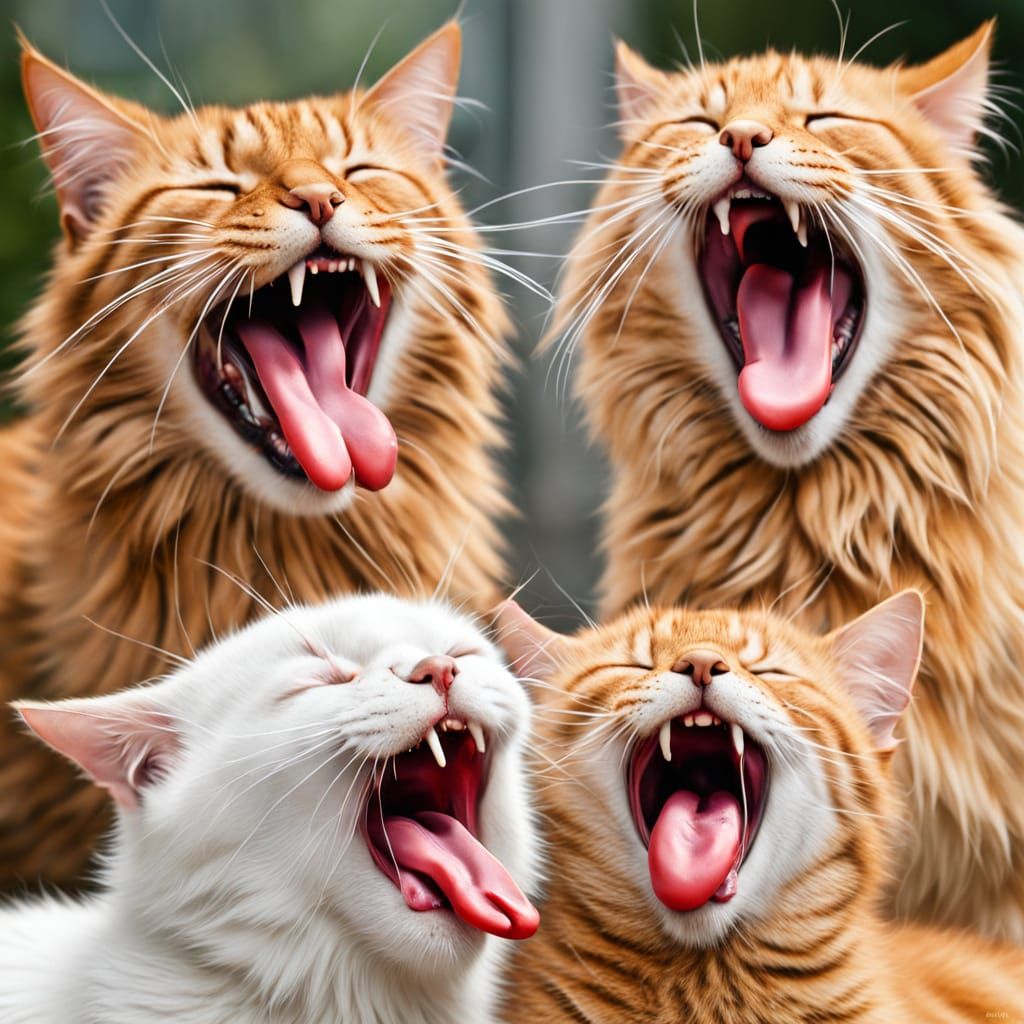 Goofy Cats With Tongues Out