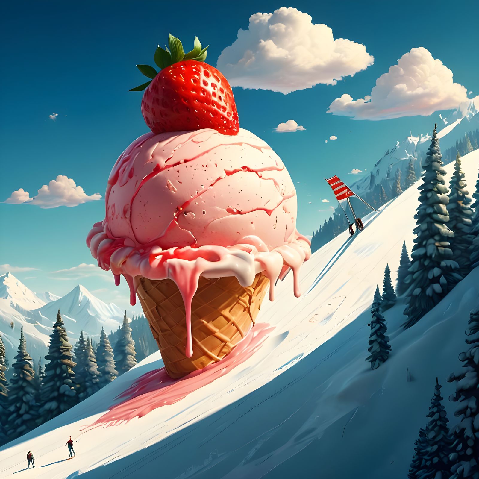Ice-cream ski slopes