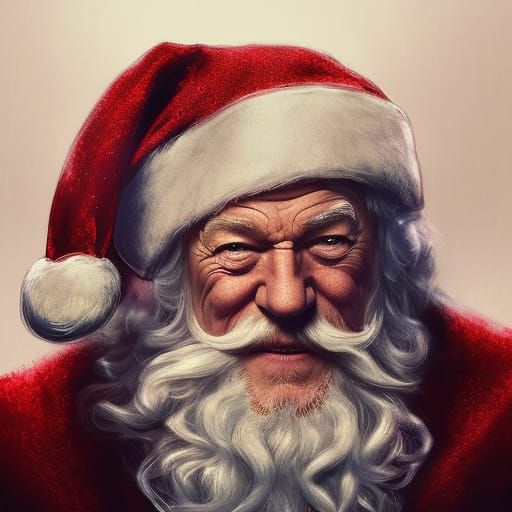 Ian McKellen as Santa Claus: Detailed Portrait