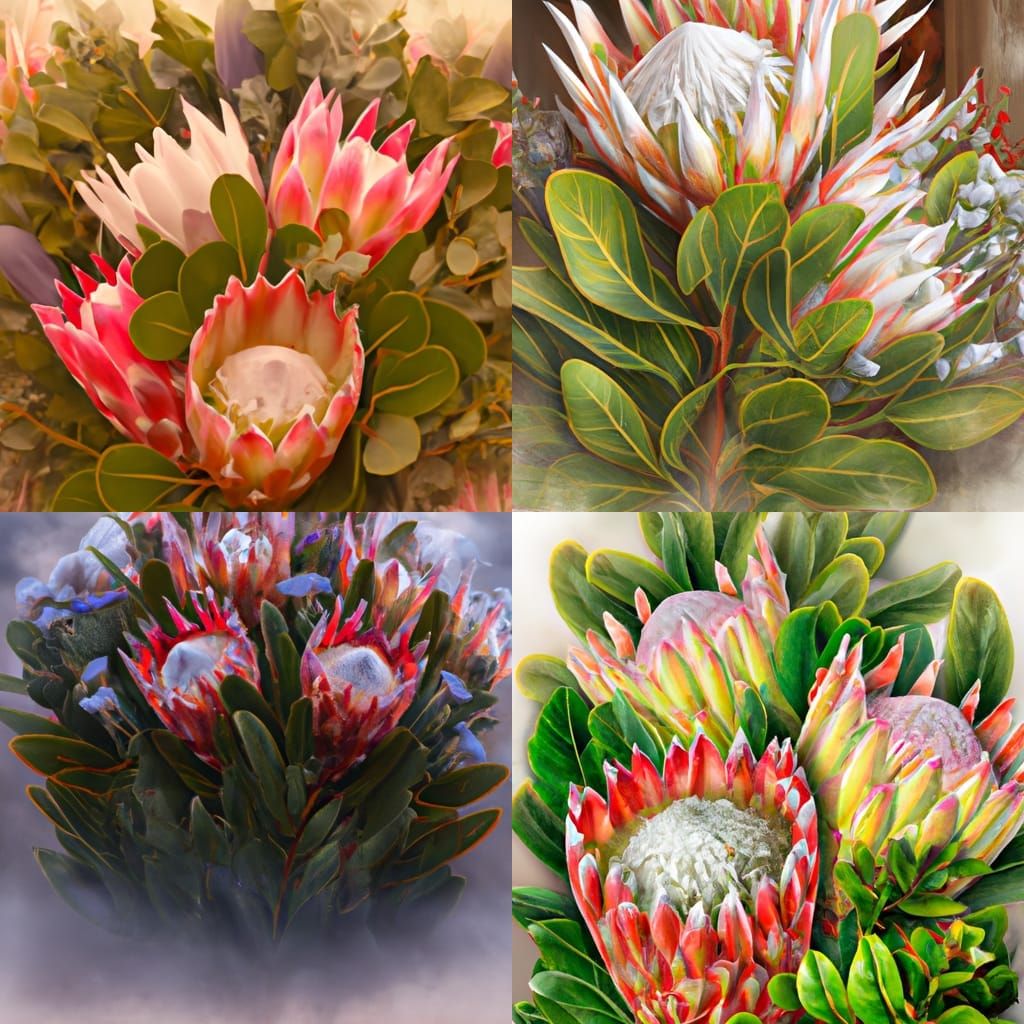 Ethereal Protea Bouquet in Fantasy Style