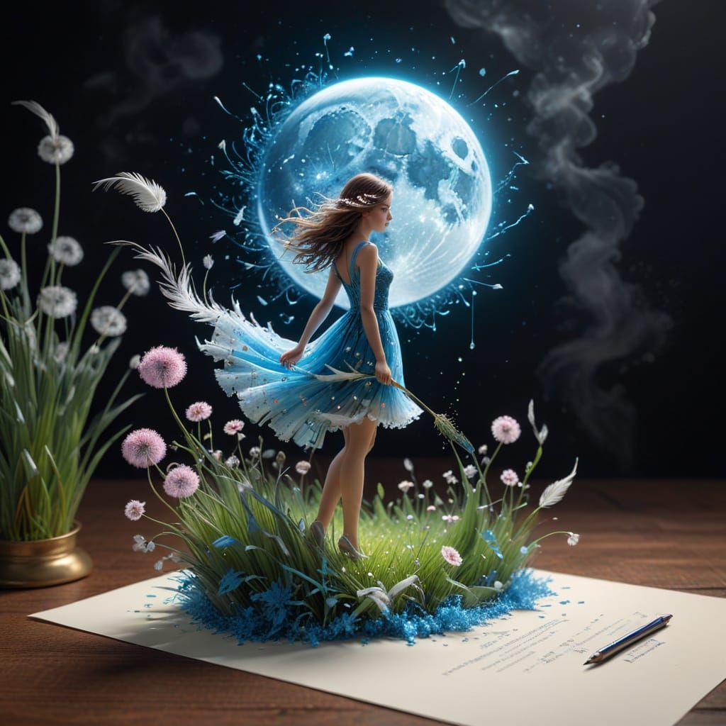 Whimsical 3D Miniature on a Pencil Tip