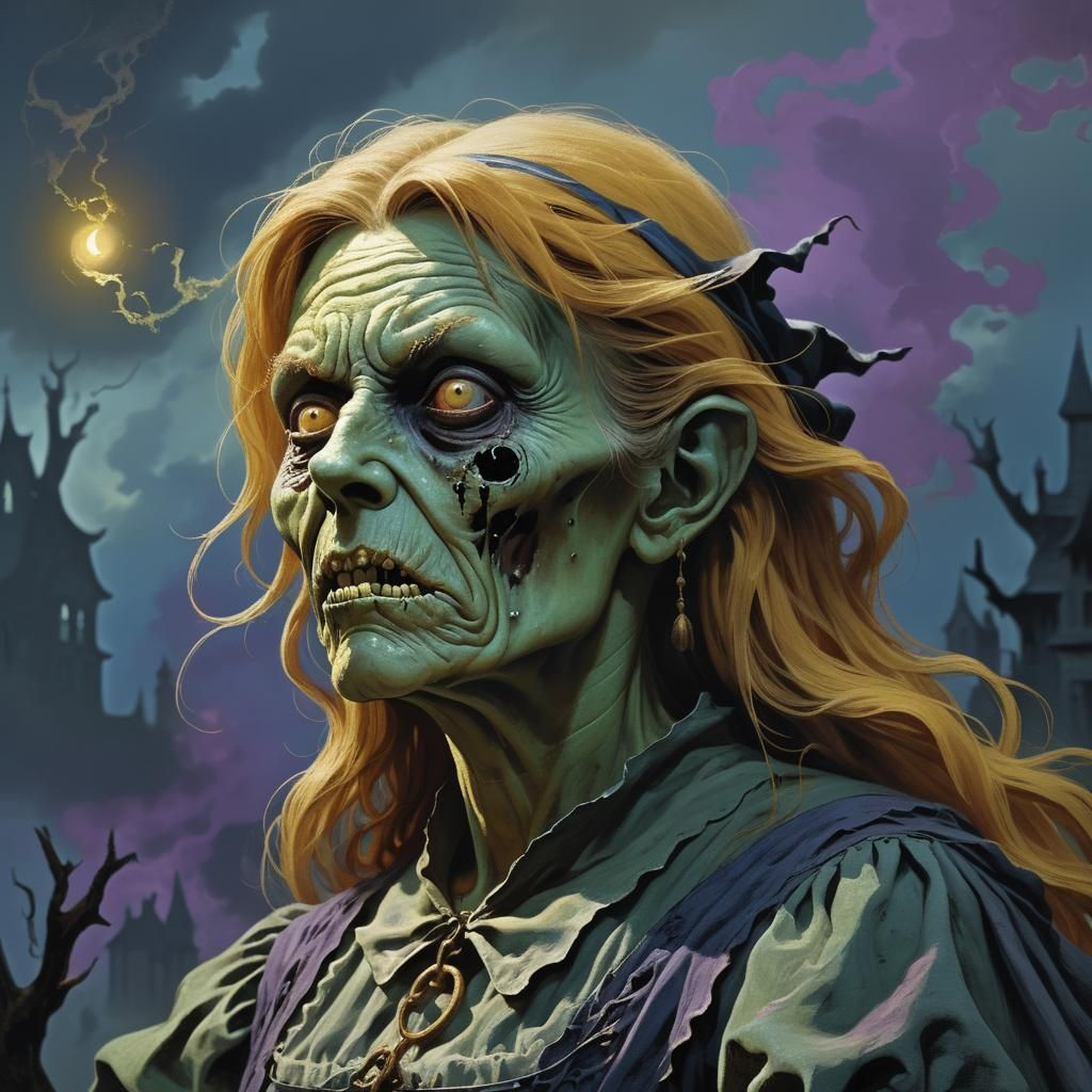 Creepy Witch in Horror Style