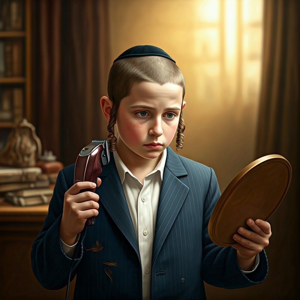 A Young Hasidic Boy's Journey of Self-Discovery in a Shaving...