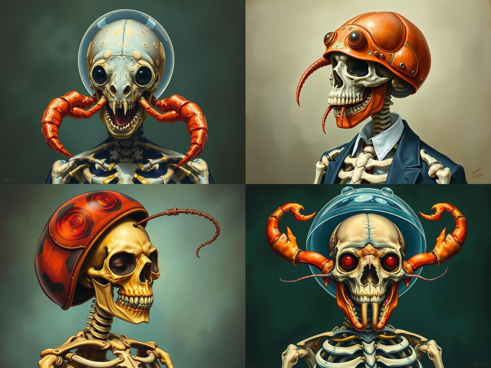 Man in Jellyfish Mask Inside Prawn Brain, Ladybird Style