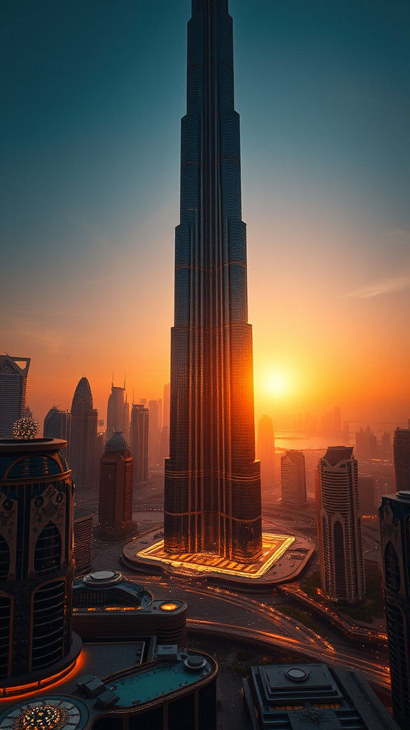 Burj Khalifa Sunrise: A Matte Painting Masterpiece