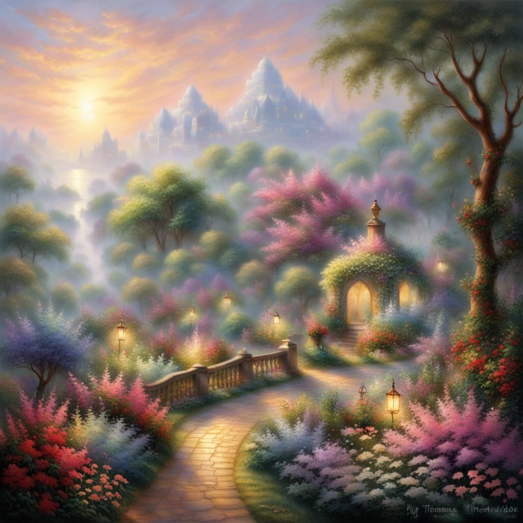 Surreal Samosa Tree Garden in Ethereal Style